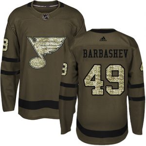 Dětské NHL St. Louis Blues dresy 49 Ivan Barbashev Authentic Zelená Adidas Salute to Service