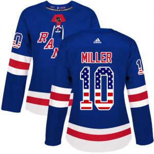 Dámské NHL New York Rangers dresy 10 J.T. Miller Authentic královská modrá Adidas USA Flag Fashion