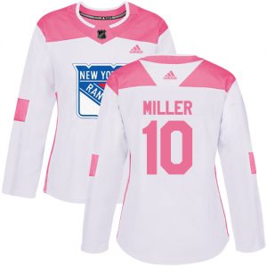 Dámské NHL New York Rangers dresy 10 J.T. Miller Authentic Bílý Růžový Adidas Fashion