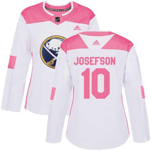 Dámské NHL Buffalo Sabres dresy Jacob Josefson 10 Authentic Bílý Růžový Adidas Fashion