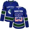 Dámské NHL Vancouver Canucks dresy 25 Jacob Markstrom Authentic modrá Adidas USA Flag Fashion