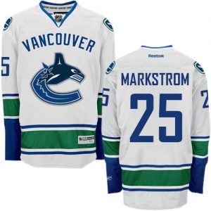 Dětské NHL Vancouver Canucks dresy 25 Jacob Markstrom Authentic Bílý Reebok Venkovní hokejové dresy