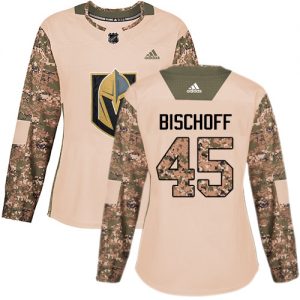 Dámské NHL Vegas Golden Knights dresy 45 Jake Bischoff Authentic Camo Adidas Veterans Day Practice