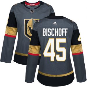 Dámské NHL Vegas Golden Knights dresy 45 Jake Bischoff Authentic Šedá Adidas Domácí