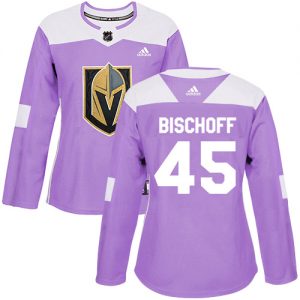 Dámské NHL Vegas Golden Knights dresy 45 Jake Bischoff Authentic Nachový Adidas Fights Cancer Practice