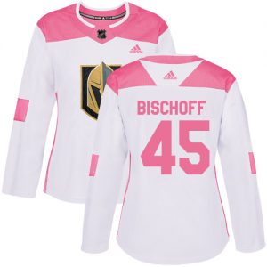 Dámské NHL Vegas Golden Knights dresy 45 Jake Bischoff Authentic Bílý Růžový Adidas Fashion