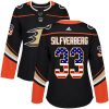 Dámské NHL Anaheim Ducks dresy 33 Jakob Silfverberg Authentic Černá Adidas USA Flag Fashion