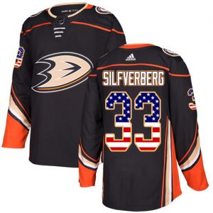 Dětské NHL Anaheim Ducks dresy 33 Jakob Silfverberg Authentic Černá Adidas USA Flag Fashion