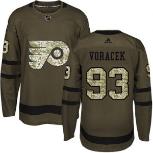 Dětské NHL Philadelphia Flyers dresy 93 Jakub Voracek Authentic Zelená Adidas Salute to Service