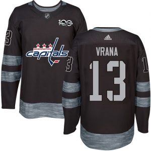 Pánské NHL Washington Capitals dresy 13 Jakub Vrana Authentic Černá Adidas 1917 2017 100th Anniversary