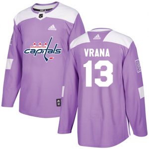 Pánské NHL Washington Capitals dresy 13 Jakub Vrana Authentic Nachový Adidas Fights Cancer Practice