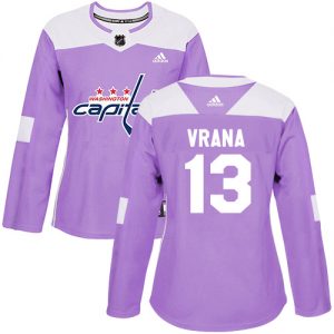 Dámské NHL Washington Capitals dresy 13 Jakub Vrana Authentic Nachový Adidas Fights Cancer Practice