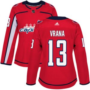 Dámské NHL Washington Capitals dresy 13 Jakub Vrana Authentic Červené Adidas Domácí