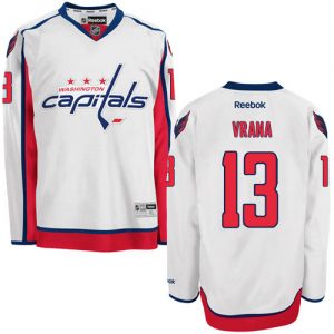 Dámské NHL Washington Capitals dresy 13 Jakub Vrana Authentic Bílý Reebok Venkovní hokejové dresy