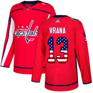 Dětské NHL Washington Capitals dresy 13 Jakub Vrana Authentic Červené Adidas USA Flag Fashion