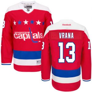 Dětské NHL Washington Capitals dresy 13 Jakub Vrana Authentic Červené Reebok Alternativní hokejové dresy