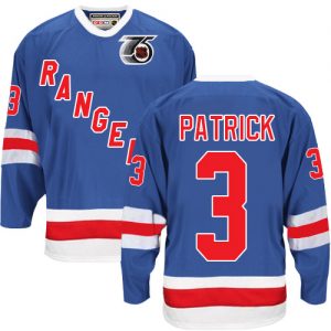 Pánské NHL New York Rangers dresy 3 James Patrick Authentic Throwback Kuninkaallisen modrá CCM 75TH