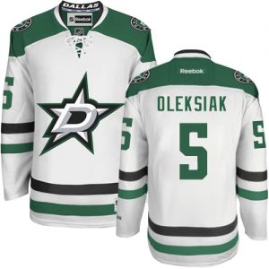 Dámské NHL Dallas Stars dresy 5 Jamie Oleksiak Authentic Bílý Reebok Venkovní hokejové dresy