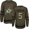 Dětské NHL Dallas Stars dresy 5 Jamie Oleksiak Authentic Zelená Adidas Salute to Service