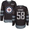 Pánské NHL Winnipeg Jets dresy 58 Jansen Harkins Authentic Černá Adidas 1917 2017 100th Anniversary