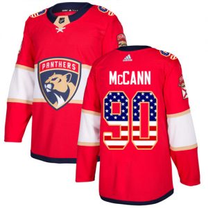 Pánské NHL Florida Panthers dresy 90 Jared McCann Authentic Červené Adidas USA Flag Fashion