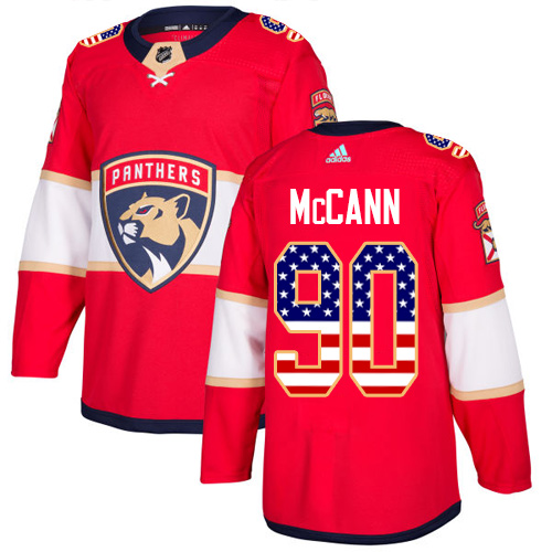 Dětské NHL Florida Panthers dresy 90 Jared McCann Authentic Červené Adidas USA Flag Fashion