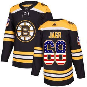 Pánské NHL Boston Bruins dresy Jaromir Jagr 68 Authentic Černá Adidas USA Flag Fashion