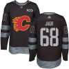 Pánské NHL Calgary Flames dresy Jaromir Jagr 68 Authentic Černá Adidas 1917 2017 100th Anniversary
