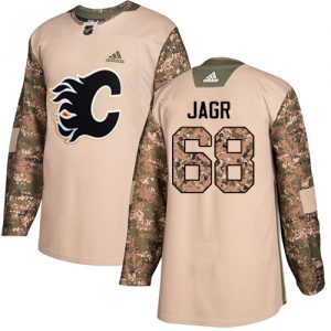 Pánské NHL Calgary Flames dresy Jaromir Jagr 68 Authentic Camo Adidas Veterans Day Practice