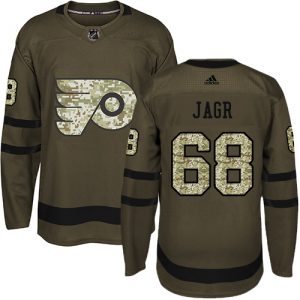 Pánské NHL Philadelphia Flyers dresy Jaromir Jagr 68 Authentic Zelená Adidas Salute to Service