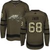 Pánské NHL Washington Capitals dresy Jaromir Jagr 68 Authentic Zelená Adidas Salute to Service