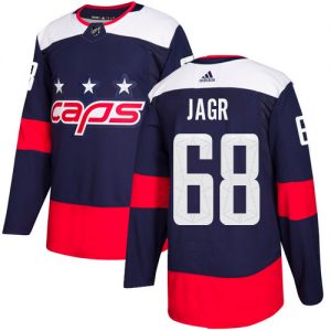 Pánské NHL Washington Capitals dresy Jaromir Jagr 68 Authentic Námořnická modrá Adidas 2018 Stadium Series