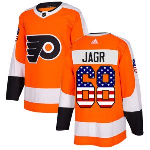 Pánské NHL Philadelphia Flyers dresy Jaromir Jagr 68 Authentic Oranžový Adidas USA Flag Fashion