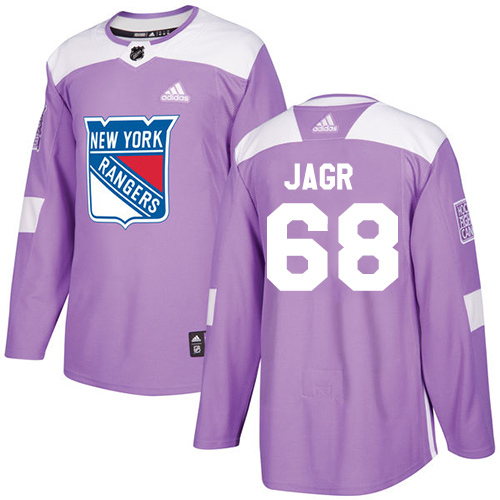 Pánské NHL New York Rangers dresy 68 Jaromir Jagr Authentic Nachový Adidas Fights Cancer Practice