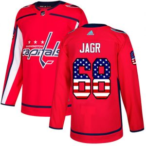 Pánské NHL Washington Capitals dresy Jaromir Jagr 68 Authentic Červené Adidas USA Flag Fashion