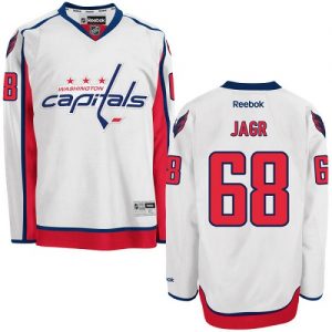 Pánské NHL Washington Capitals dresy Jaromir Jagr 68 Authentic Bílý Reebok Venkovní hokejové dresy