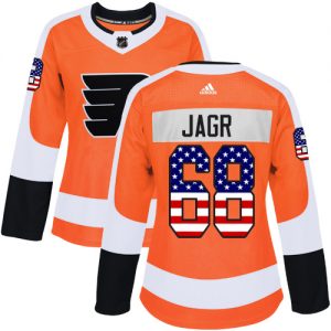 Dámské NHL Philadelphia Flyers dresy Jaromir Jagr 68 Authentic Oranžový Adidas USA Flag Fashion
