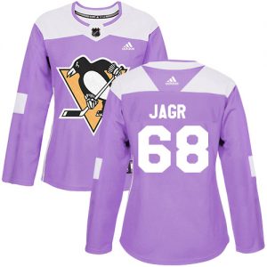 Dámské NHL Pittsburgh Penguins dresy Jaromir Jagr 68 Authentic Nachový Adidas Fights Cancer Practice