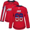 Dámské NHL Washington Capitals dresy Jaromir Jagr 68 Authentic Červené Adidas USA Flag Fashion