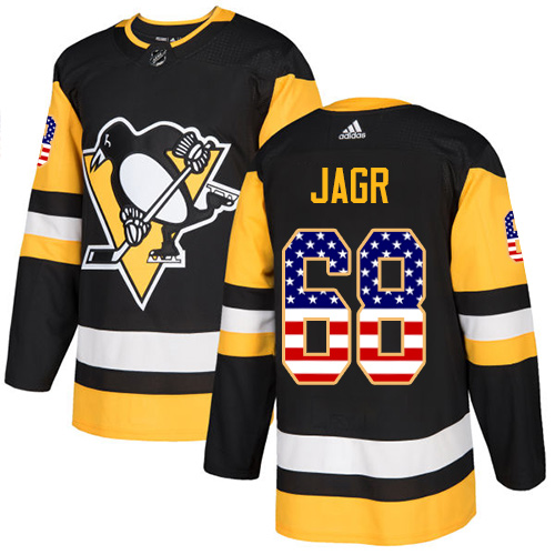 Dětské NHL Pittsburgh Penguins dresy Jaromir Jagr 68 Authentic Černá Adidas USA Flag Fashion