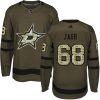 Dětské NHL Dallas Stars dresy Jaromir Jagr 68 Authentic Zelená Adidas Salute to Service