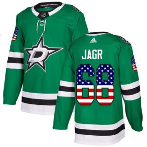 Dětské NHL Dallas Stars dresy Jaromir Jagr 68 Authentic Zelená Adidas USA Flag Fashion