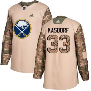 Dětské NHL Buffalo Sabres dresy Jason Kasdorf 33 Authentic Camo Adidas Veterans Day Practice