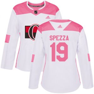 Dámské NHL Ottawa Senators dresy 19 Jason Spezza Authentic Bílý Růžový Adidas Fashion