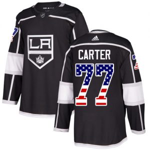Pánské NHL Los Angeles Kings dresy 77 Jeff Carter Authentic Černá Adidas USA Flag Fashion