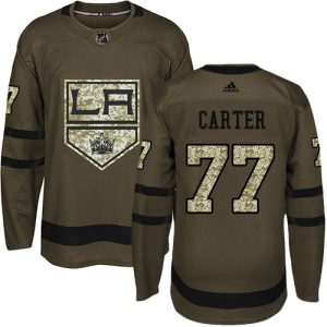 Pánské NHL Los Angeles Kings dresy 77 Jeff Carter Authentic Zelená Adidas Salute to Service