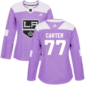 Dámské NHL Los Angeles Kings dresy 77 Jeff Carter Authentic Nachový Adidas Fights Cancer Practice