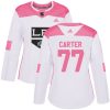 Dámské NHL Los Angeles Kings dresy 77 Jeff Carter Authentic Bílý Růžový Adidas Fashion
