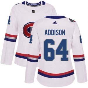 Dámské NHL Montreal Canadiens dresy 64 Jeremiah Addison Authentic Bílý Adidas 2017 100 Classic