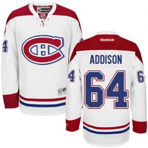 Dámské NHL Montreal Canadiens dresy 64 Jeremiah Addison Authentic Bílý Reebok Venkovní hokejové dresy